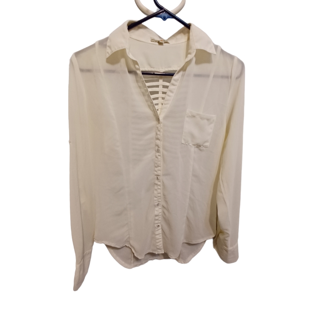 Altered state size small silk buttondown cutout blouse